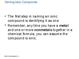 Naming Ionic Compounds 