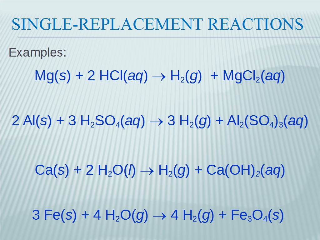 Single Replacement Reactions