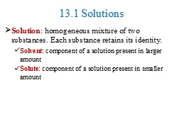 13.1 Solutions