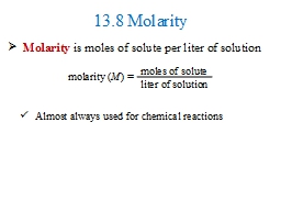 13.8 Molarity