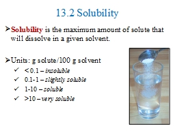 13.2 Solubility