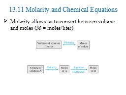 13.11 Molarity and Chemical Equations