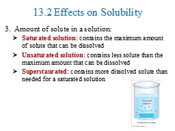 13.2 Effects on Solubility
