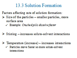 13.3 Solution Formation