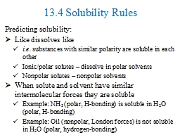 13.4 Solubility Rules
