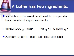 A buffer has two ingredients: