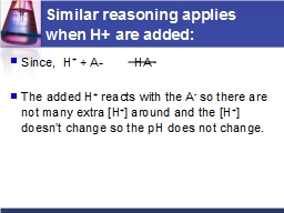 Similar reasoning applies when H+ are added: