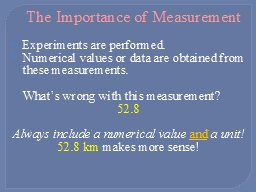 The Importance of Measurement