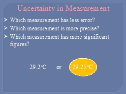Uncertainty in Measurement