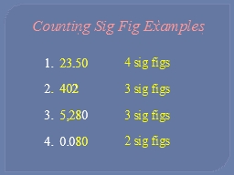 Counting Sig Fig Examples