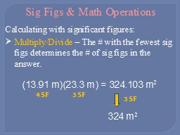 Sig Figs & Math Operations