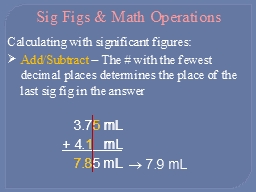 Sig Figs & Math Operations