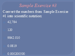 Sample Exercise #3