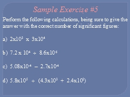 Sample Exercise #5