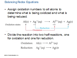 Balancing Redox Equations 