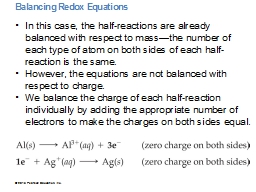 Balancing Redox Equations 