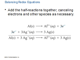 Balancing Redox Equations 