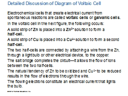 Detailed Discussion of Diagram of Voltaic Cell