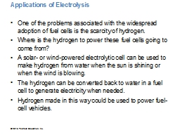 Applications of Electrolysis