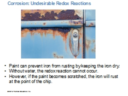 Corrosion: Undesirable Redox Reactions 