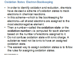Oxidation States: Electron Bookkeeping 