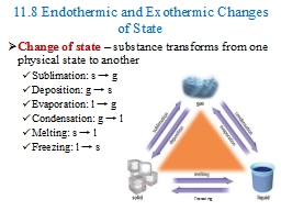 11.8 Endothermic and Exothermic Changes of State