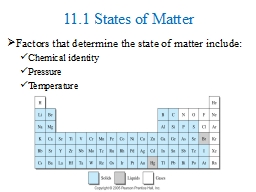 11.1 States of Matter